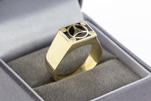 14 Karaat gouden Statement ring met Mercedes logo