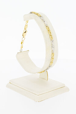14 Karaat bicolor gouden Valkoog Infinity armband - 20,9 cm