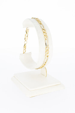 14 Karaat bicolor Figaro gouden armband - 20,1 cm