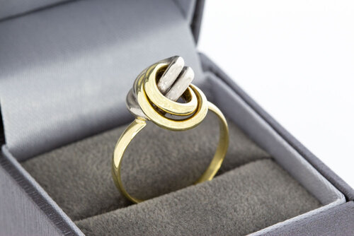 14 Karaat bicolor gouden "Infinity" Knoop ring - 19,5 mm