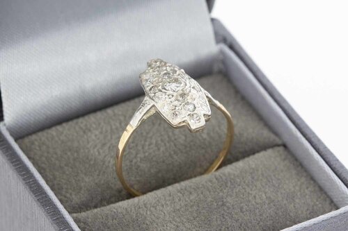 14 Karaat bicolor gouden ring gezet met Diamant (0.34 crt)