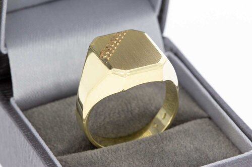 14 Karaat gouden Statement ring - ringmaat 21,2 mm