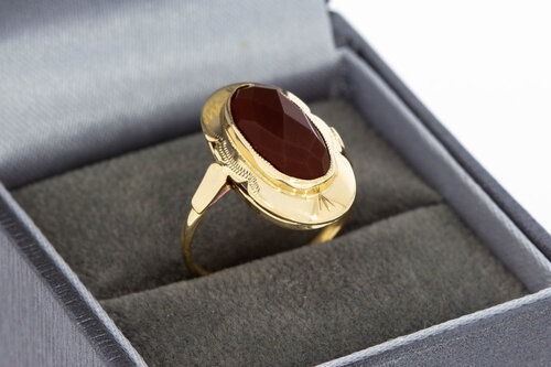 14 Karaat gouden Carneool ring - 16,7 mm