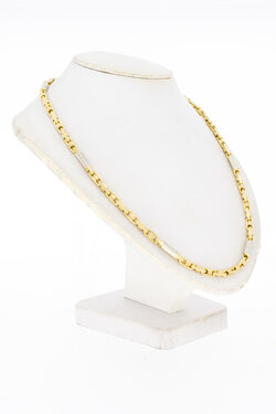 14 Karaat bicolor gouden Koningsketting - 63 cm