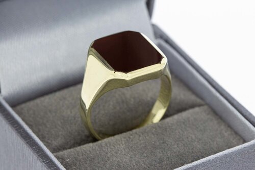 14 Karaat gouden Zegelring met Carneool - 19,1 mm