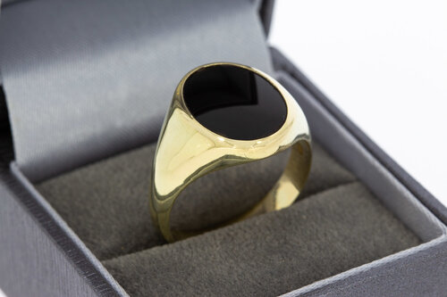 14 Karaat geelgouden Zegelring met Onyx - 20,4 mm