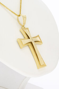 14 karaat gouden Kruis hanger - 4,1 cm