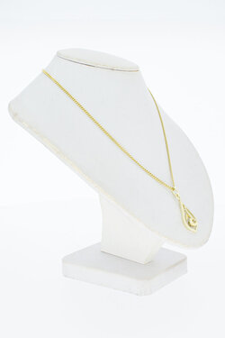 14 Karaat gouden Bloem hanger met Roos Diamant