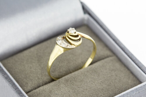 14 Karaat bicolor gouden ring gezet met Diamant - 19,1