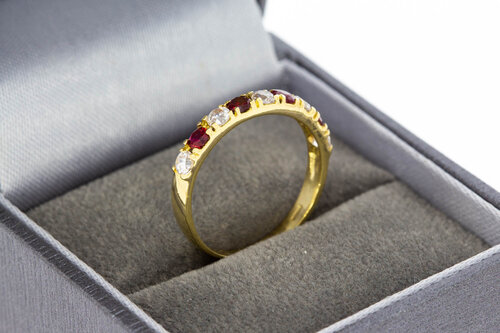 18 Karaat edelsteen aanschuifring - 16,6 mm
