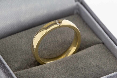 14 Karaat goud diamant dames ring - 16,2 mm