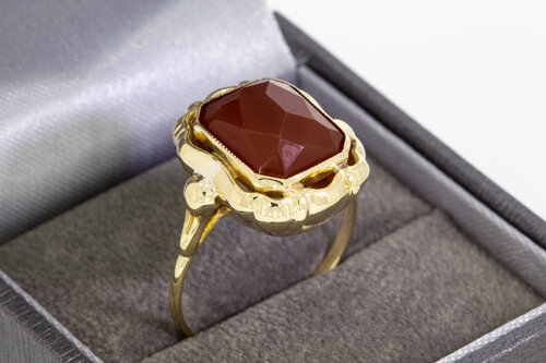14 Karaat goud Vintage Carneool ring - 19,4 mm