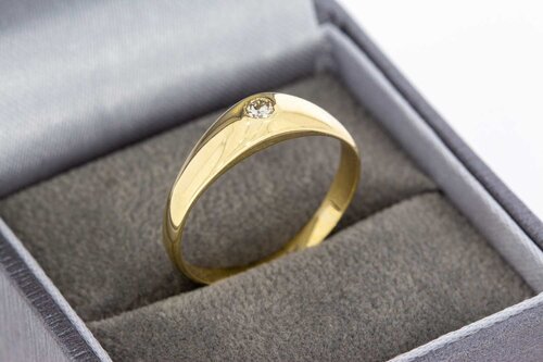 14 Karaat goud diamant ring - 18,3 mm