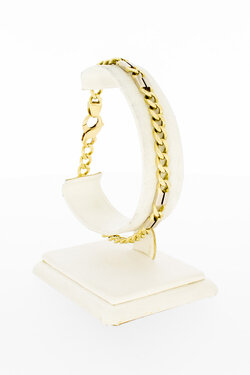 14 Karaat bicolor gouden Gourmet armband - 21 cm