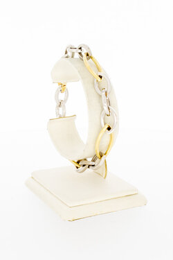 14 Karaat bicolor gouden schakelarmband - 20,5 cm