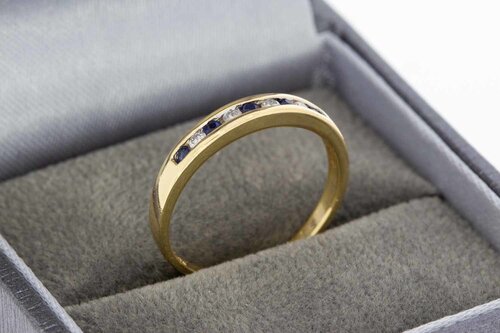 14 Karaat goud ring met Saffier - 16,3 mm