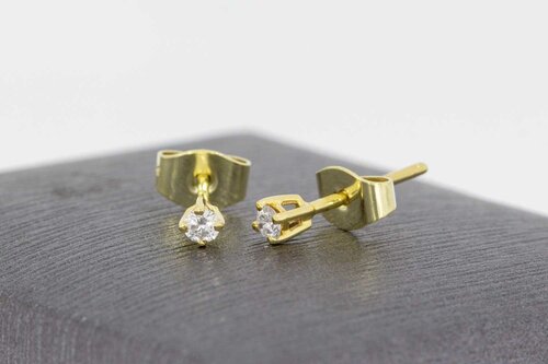 14 Karaat gouden diamant Oorstekers - 2,4 mm