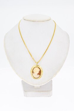 14 karaat gouden Camee hanger - 4 cm