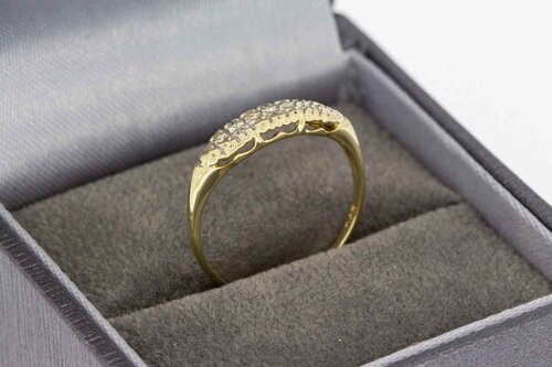 14 Karaat gouden diamant ring - 16,5 mm