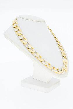Bicolor gouden gourmet ketting heren 18 karaat - 45,6 cm