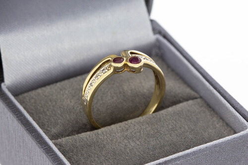 14 Karaat gouden edelsteen ring - 17,4 mm