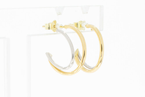 14 Karaat bicolor goud Oorringen - 1,8 cm