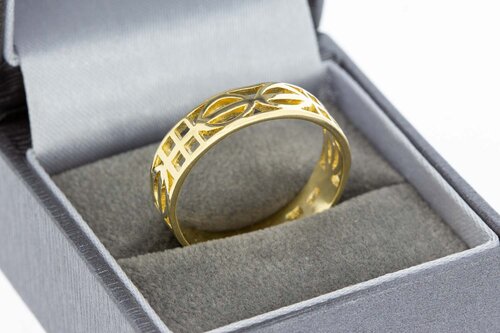 14 karaat geelgoud vntage ring - 20,7 mm
