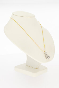 14 karaat goud diamant hanger - 1,8 cm