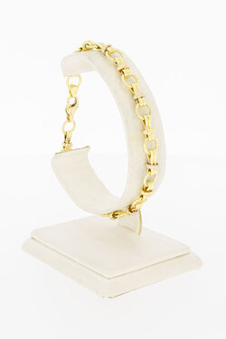 Bicolor gouden anker armband dames 18 karaat - 20,5 cm