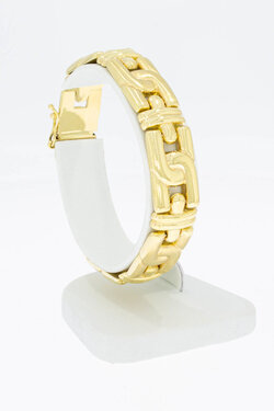 Brede gouden koningsarmband 14 karaat - 17,9 cm