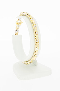 14 karaat bicolor gouden koningsarmband - 19,8 cm