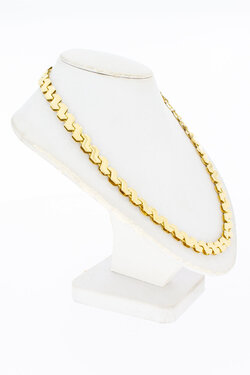 Bicolor gouden gourmet ketting 18 karaat - 43,4 cm