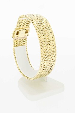 Brede armband 14 Karaat goud - 19,9 cm