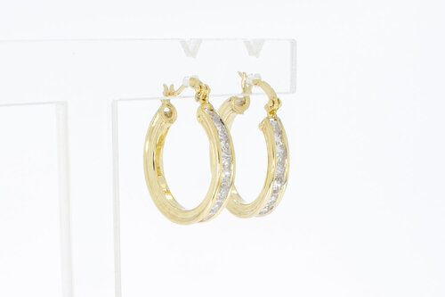 14 karaat Creolen met Zirkonia - 2,2 cm