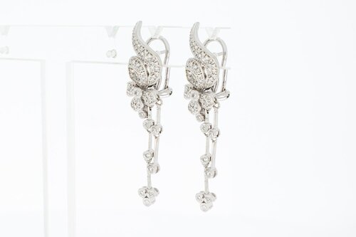 18 Karaat diamanten oorclips - 4,5 cm