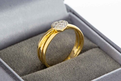 18 Karaat diamant hartjes ring - 17 mm