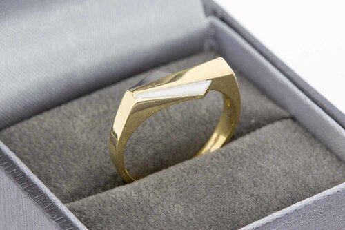 14 karaat bicolor gouden ring - 17,6 mm