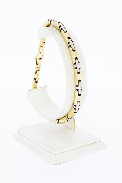 14 karaat bicolor gouden armband - 22,4 cm