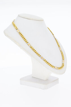 14 karaat bicolor gouden gourmet ketting - 45,5 cm