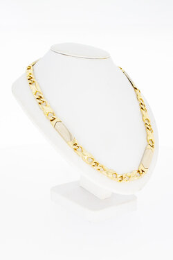 Bicolor gouden koningsketting heren 14 karaat - 67,5 cm