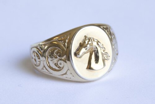 14 karaat brede gouden ring heren - 20,7 mm