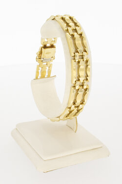 14 karaat brede gouden armband - 19,5 cm