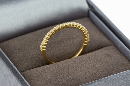 Aanschuifring dames 9 karaat met zirkonia - 15,4 mm