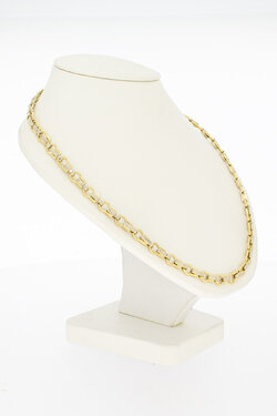 Bicolor gouden ketting 18 karaat - 50,5 cm