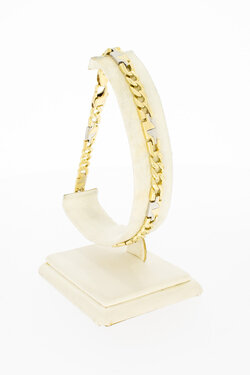 14 karaat bicolor gouden gourmet armband - 24 cm