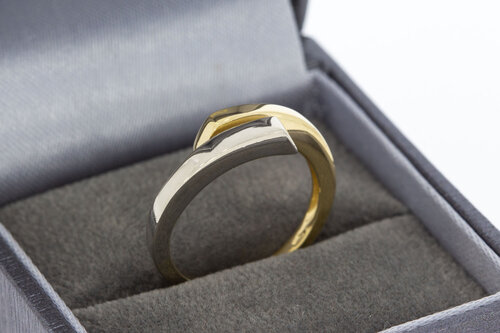 14 karaat bicolor gouden ring dames - 16,7 mm