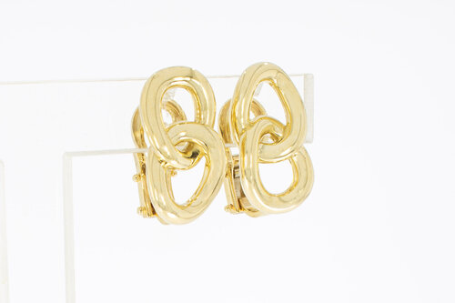 14 karaat designer gouden clipoorbellen dames - 2 cm