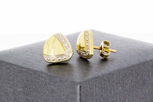 14 Karaat bicolor gouden Oorstekers dames