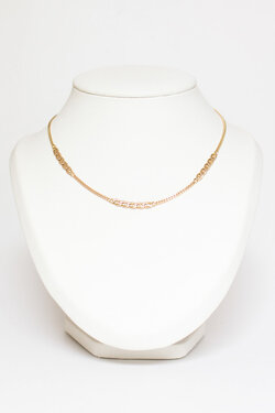 14 karaat bicolor gouden gourmet ketting - 43,5 cm