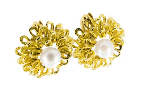 14 karaat parel oorbellen dames - 1,9 cm